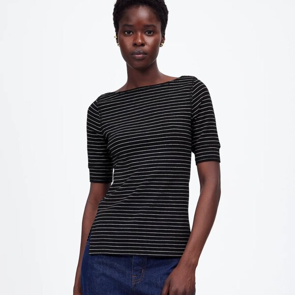 [NWT] Madewell Striped Boatneck Tee - Picture 1 of 6